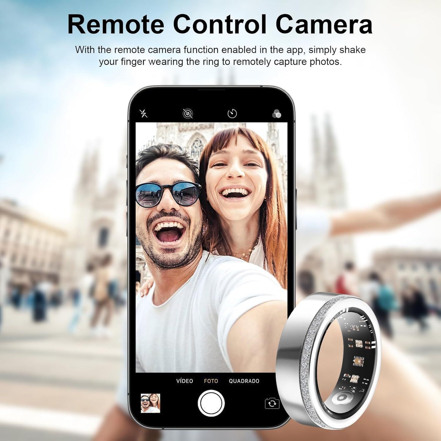 2025 New Silver Edge Diamond Smart Ring Fitness Tracker