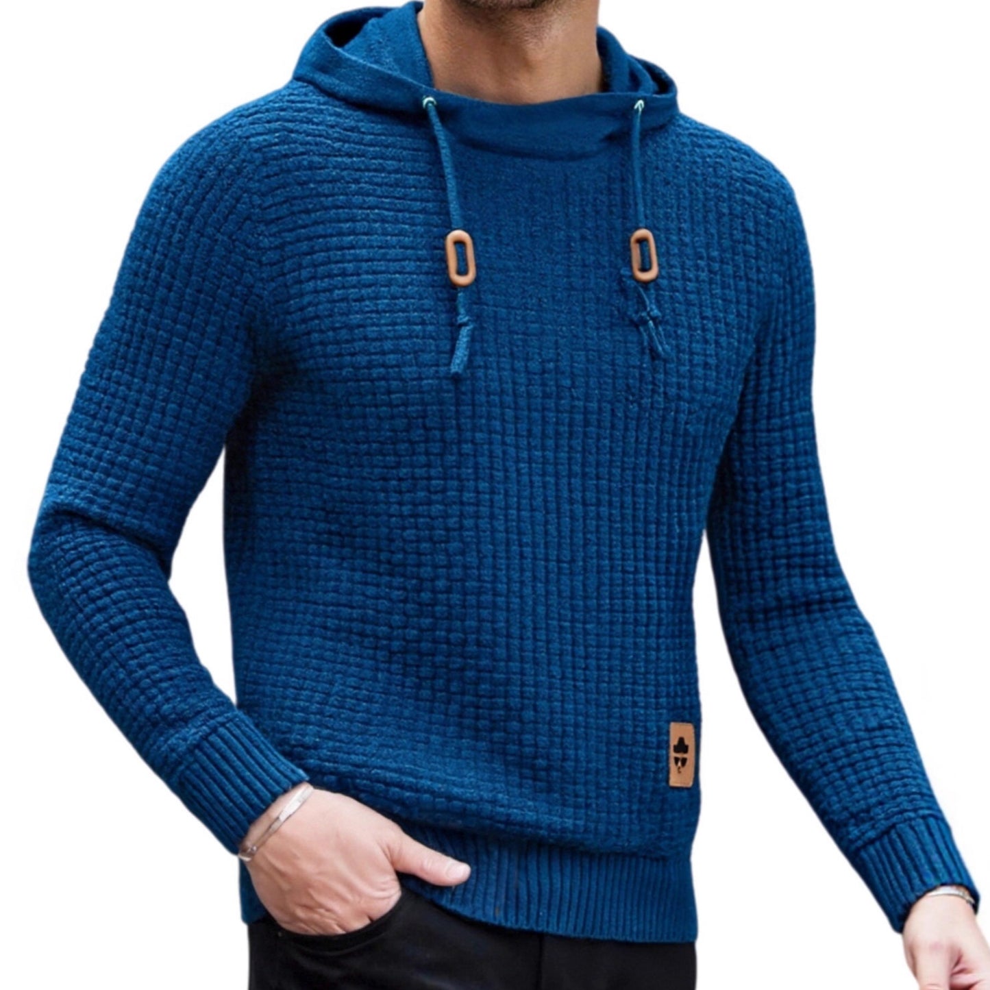 Men's Trendy Casual Knitted Pullover Hoodie - Loose Fit