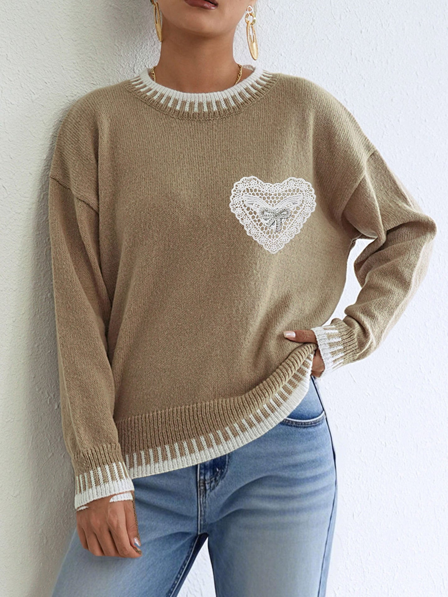 Color Contrast Patchwork Pullover