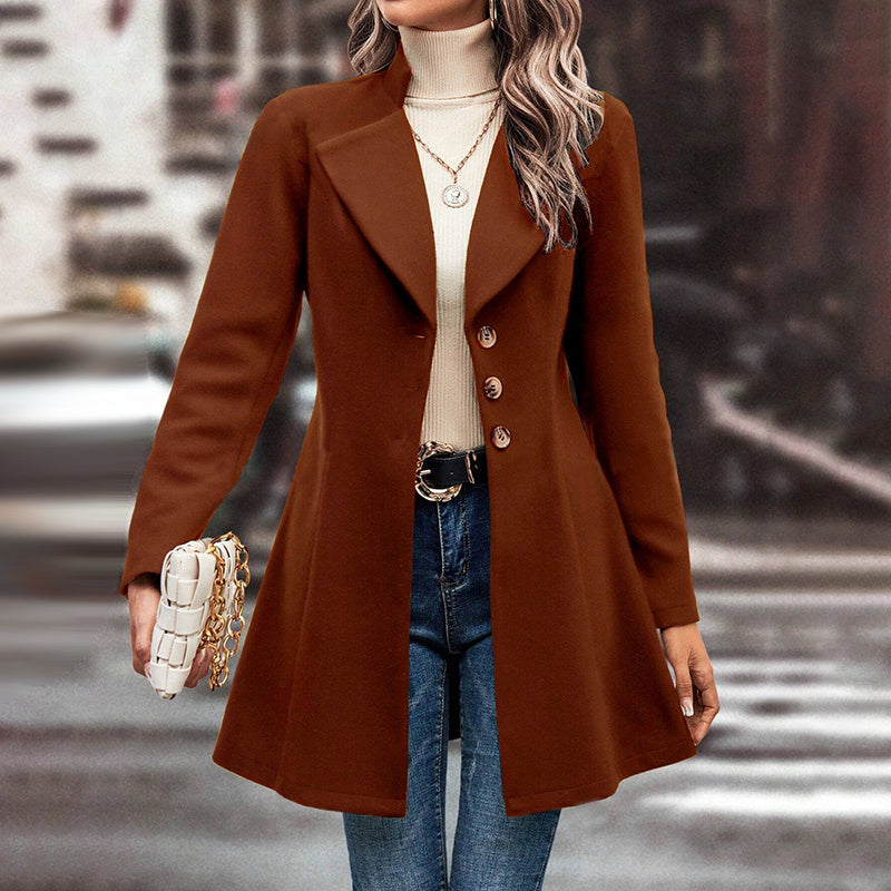 Women's Winter Overcoat Lapel Collar Single