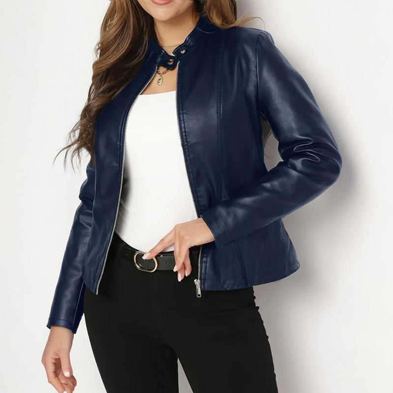 Women's Minimal Faux Leather Blazer