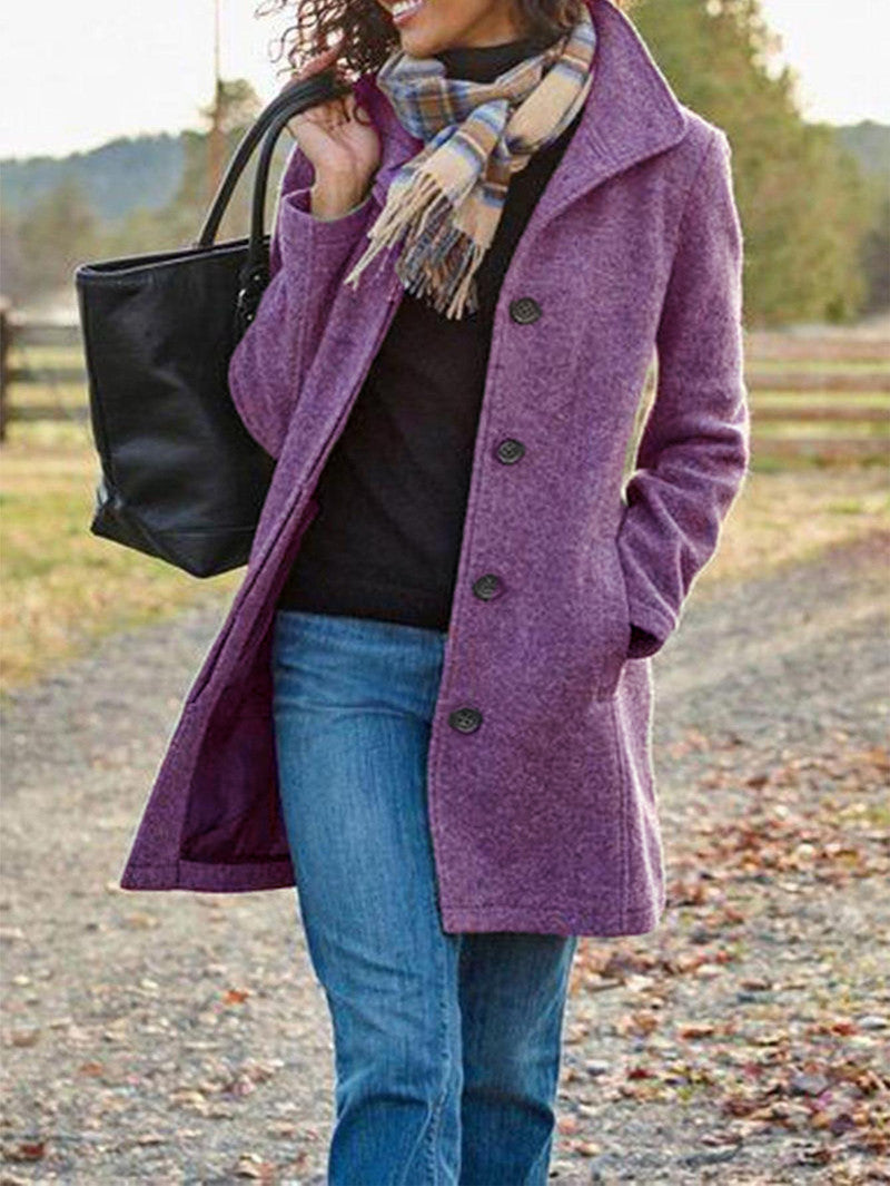 Winter Single-breasted Lapel Coat Fashion Commuter