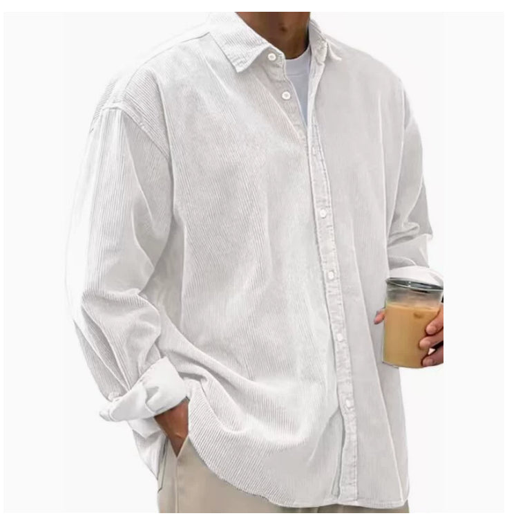 Men's Casual Loose Thick Shirt Jacket - Autumn Winter Overshirt
