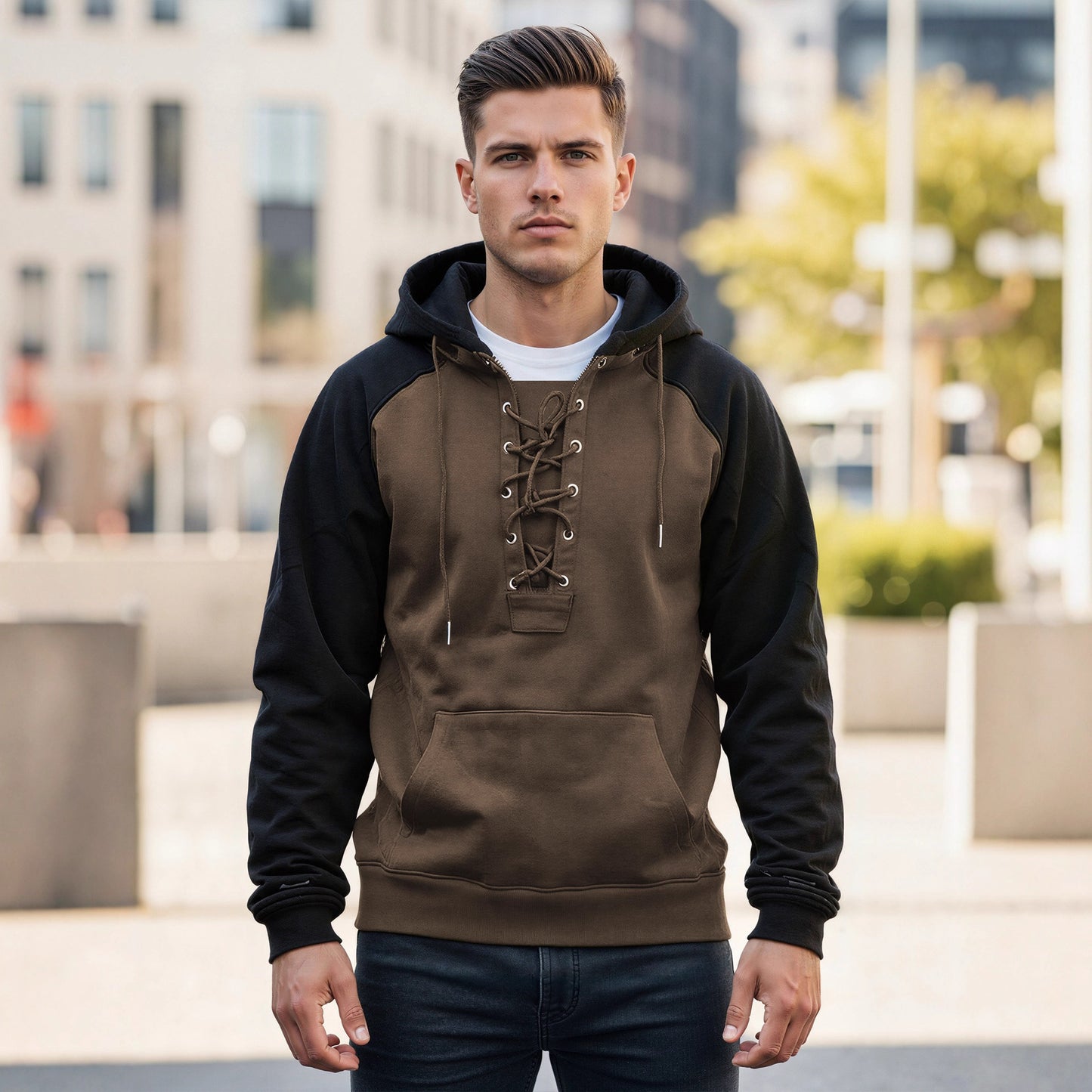 Men's Drawstring Hooded Sweatshirt Classic Casual Hoodie