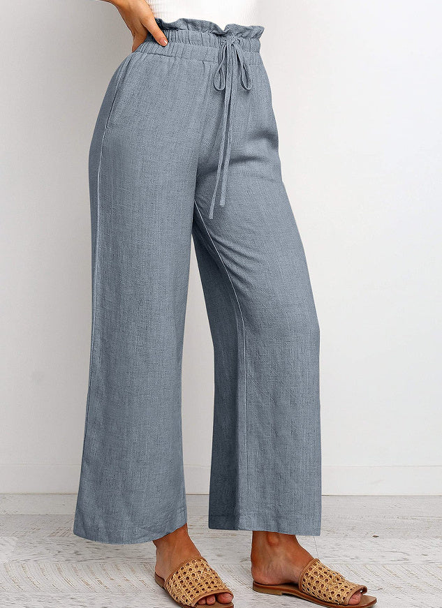 Elastic Waist Wide Leg Pants