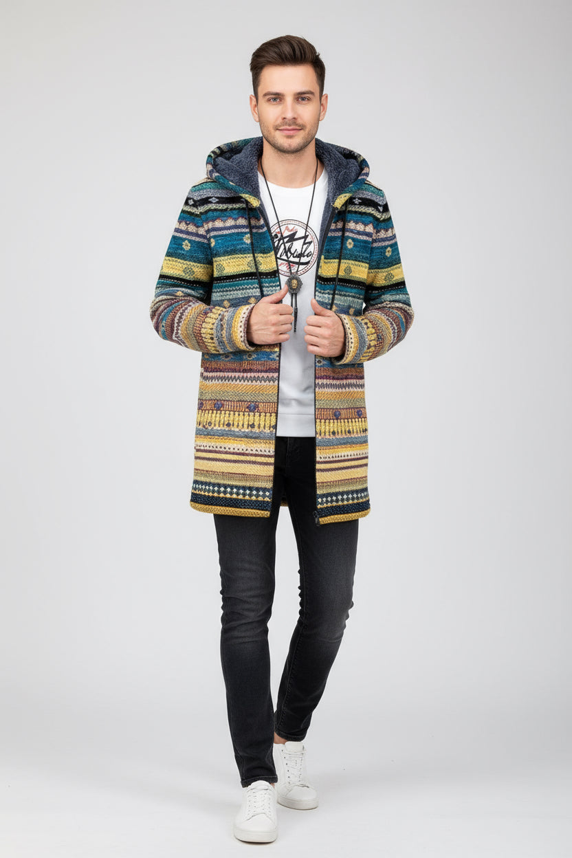 Printed Plush Lined Thickened Long-sleeved Windproof Jacket
