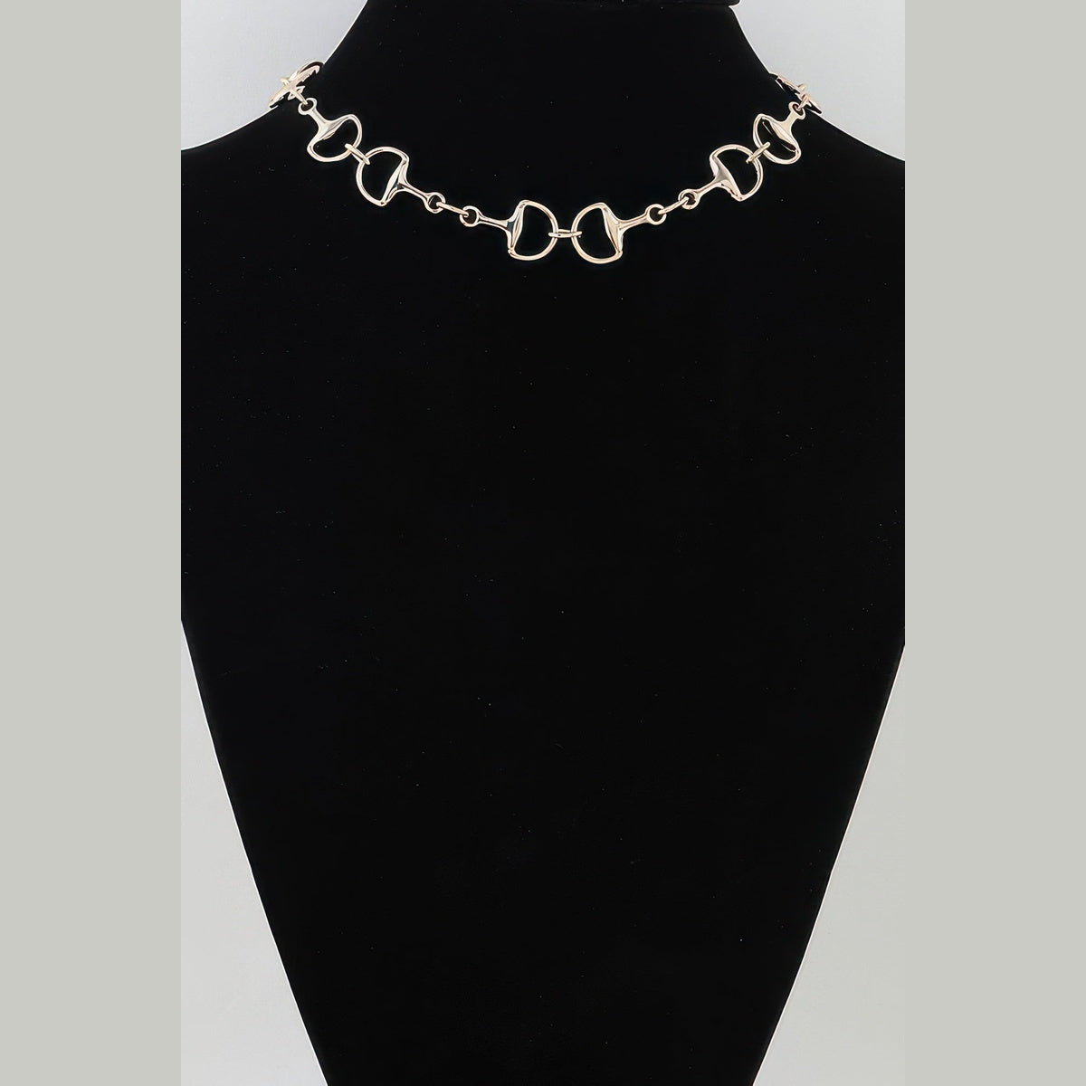 Polished Toggle-Link Choker in gold, displayed on a necklace bust