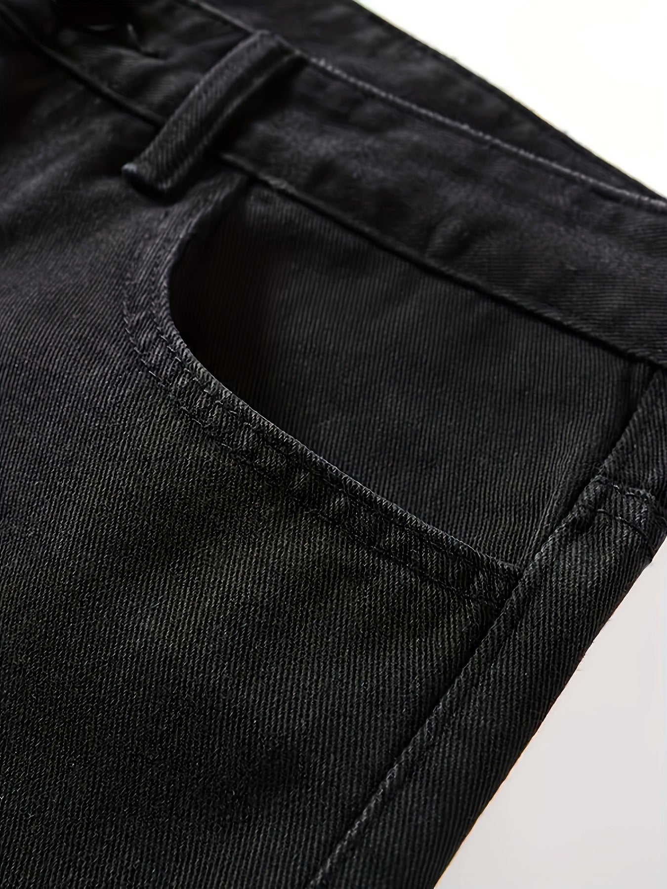 Classic Black Denim Jeans - Men's Versatile Straight Fit