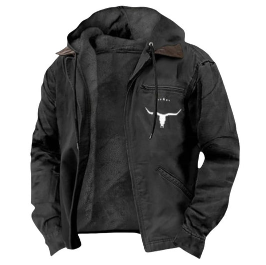 The Men's Casual Retro Hooded Jacket Vintage Style Coat