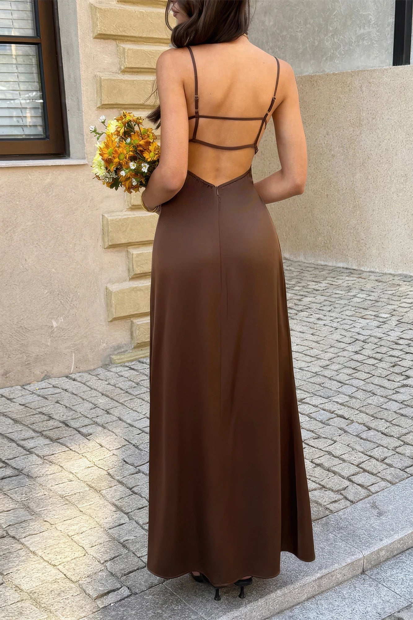 Backless A-Line Maxi Dress – Dresses, minimalist style, quiet luxury aesthetic, modern essential – The Simple Co.