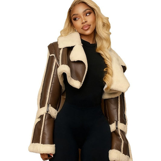 Haut court en cuir PU