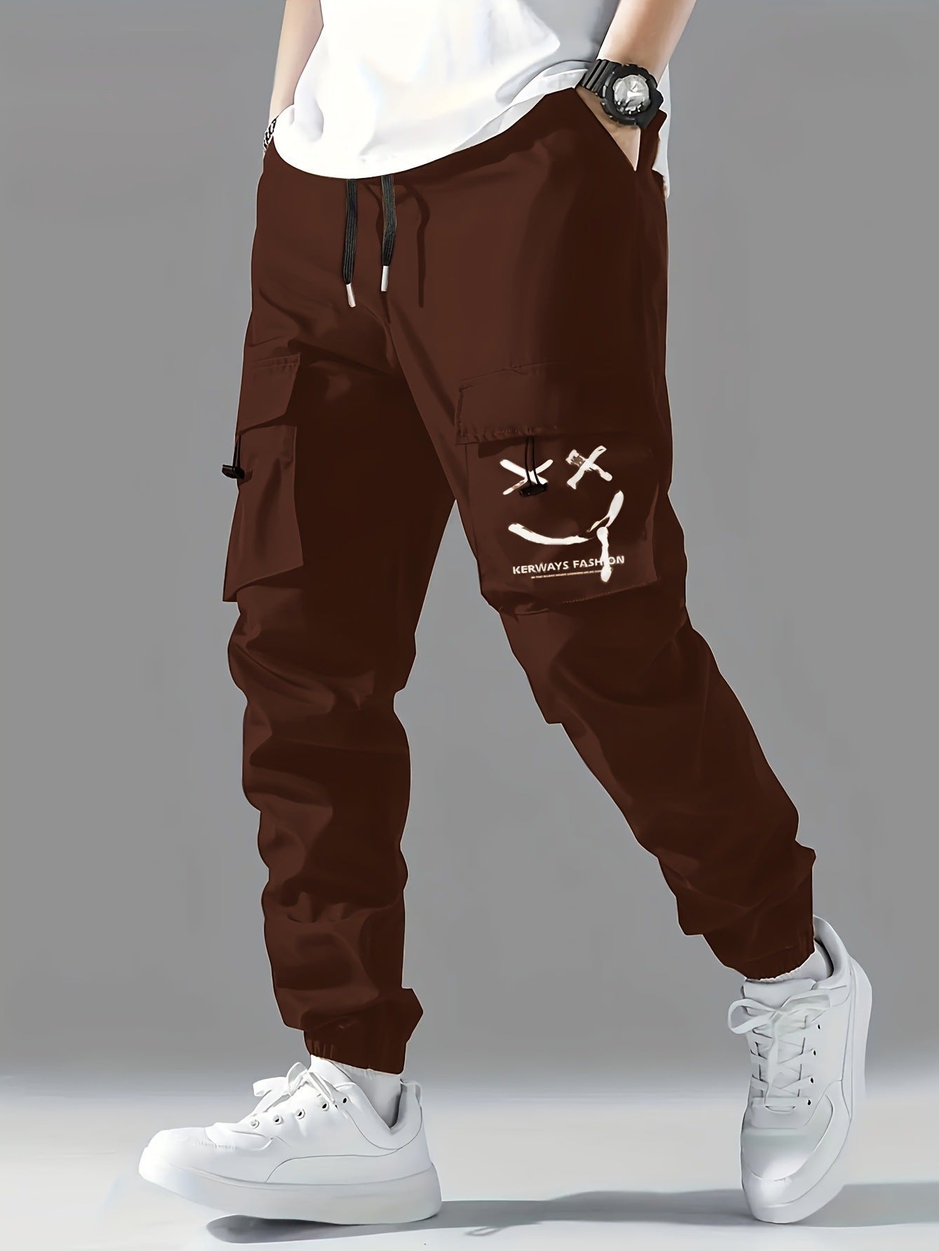 Straight Ankle Cargo Pants Wear-Resistant Casual Trousers
