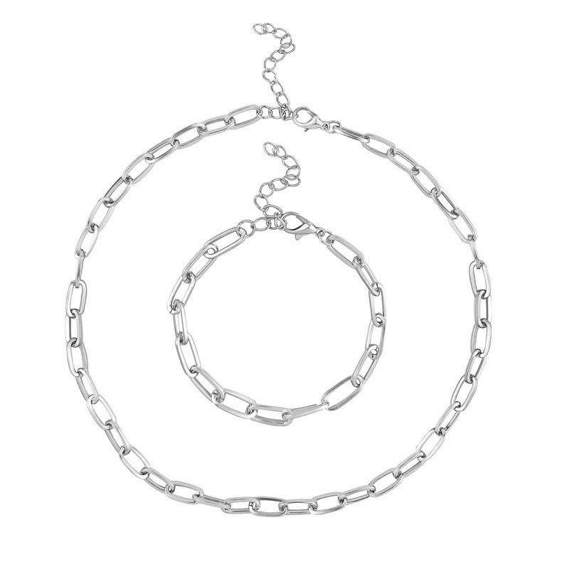 Mixed-metal layered chain necklace size and style reference