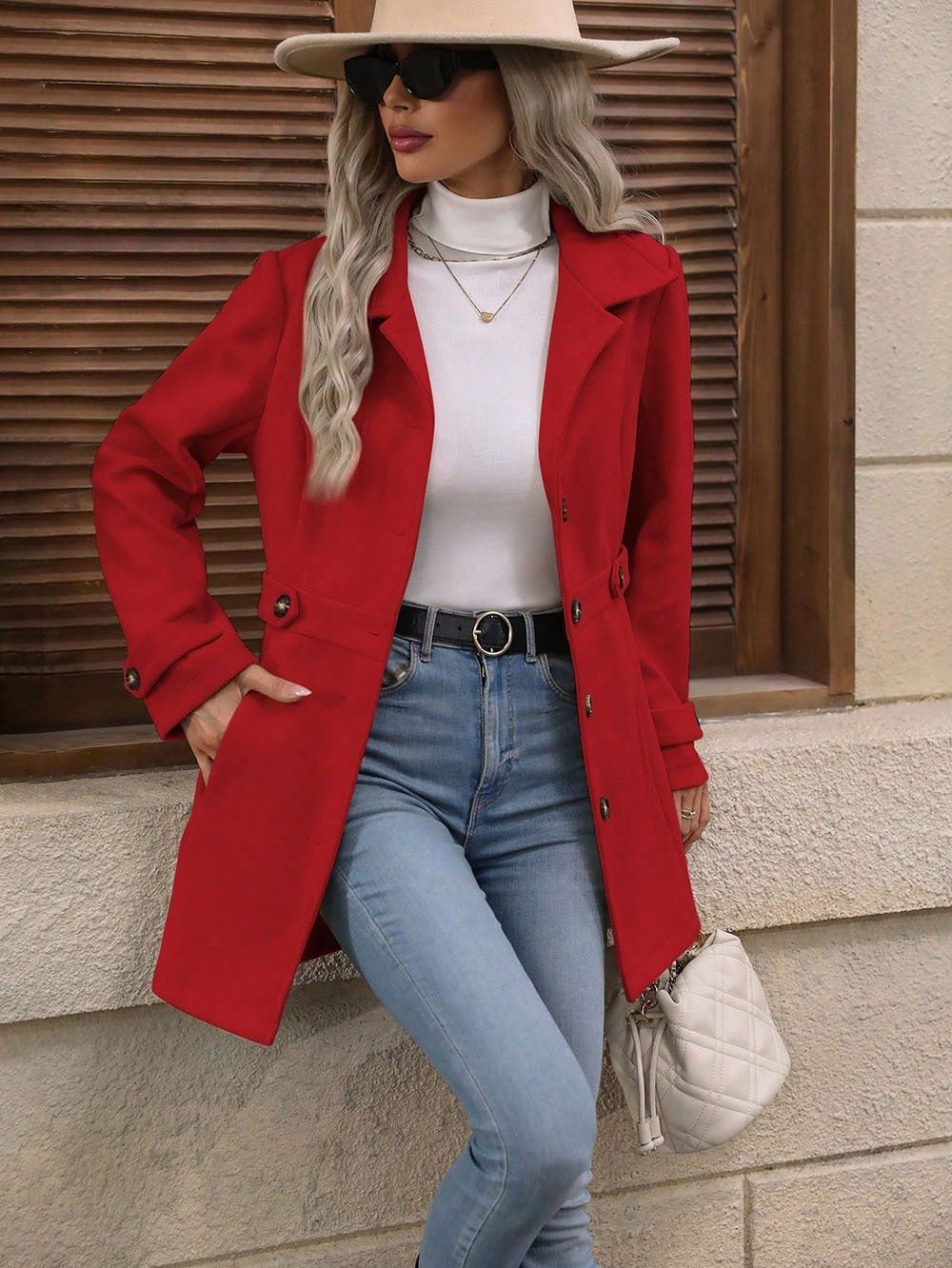 Elegant Single - breasted Woolen Coat Buttons Lapel – Minimal Elegance | The Simple Co – Practical cottage, minimalist style, quiet luxury aesthetic, modern essential – The Simple Co.