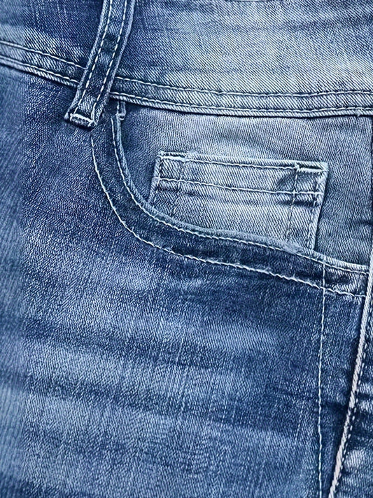 Embroidered Bell Bottom Jeans – Minimal Elegance | The Simple Co – Practical cottage, minimalist style, quiet luxury aesthetic, modern essential – The Simple Co.