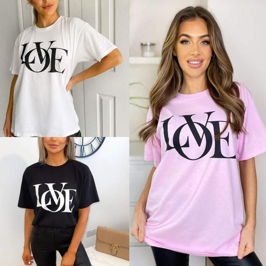 European And American Digital Printing Casual Round Neck Short Sleeves Oversized Love T-shirt – Versatile Spring/Summer | The Simple Co. – Apparel & Accessories > Clothing > Shirt, minimalist style, quiet luxury aesthetic, modern essential – The Simple Co.