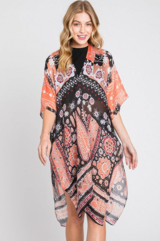 Geometric-Print Open-Front Kimono Layer – Light Layers, minimalist style, quiet luxury aesthetic, modern essential – The Simple Co.