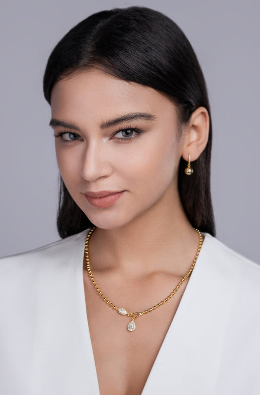 Gold - Plated Moissanite Pendant Necklace S925 Silver – Minimal Elegance | The Simple Co – Necklaces (Minimalist / Statement / Unis, minimalist style, quiet luxury aesthetic, modern essential – The Simple Co.