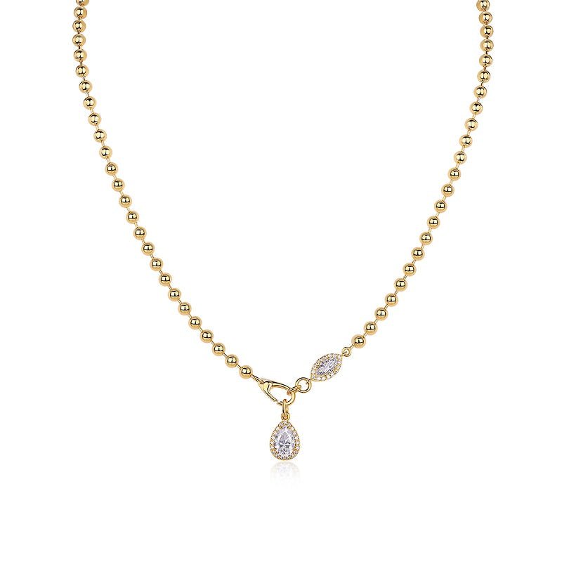 Gold - Plated Moissanite Pendant Necklace S925 Silver – Minimal Elegance | The Simple Co – Necklaces (Minimalist / Statement / Unis, minimalist style, quiet luxury aesthetic, modern essential – The Simple Co.