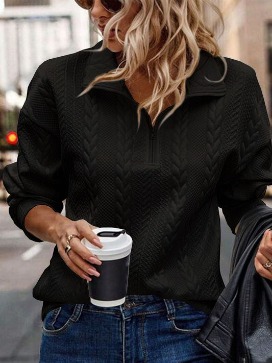 Half - Zip Pullover Knit Top – Minimal Elegance | The Simple Co – Practical cottage, minimalist style, quiet luxury aesthetic, modern essential – The Simple Co.