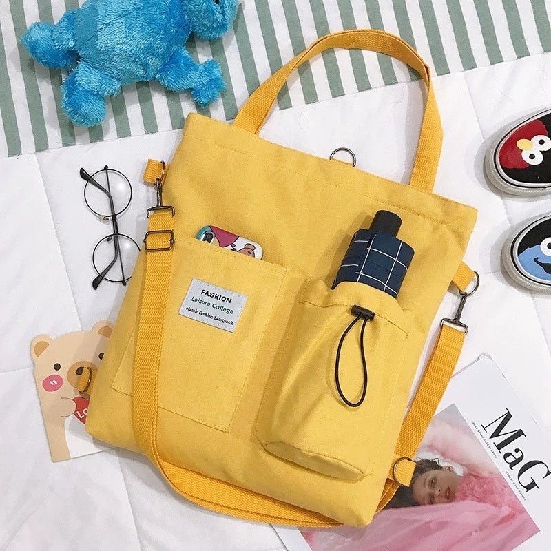 Harajuku Canvas Bags Students Handbag With – Minimal Elegance | The Simple Co – 學校背包, minimalist style, quiet luxury aesthetic, modern essential – The Simple Co.