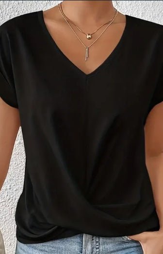 Knot V Neck Casual For in 2XL – Effortless Lightweight Summer Top for Women | The Simple Co. – Apparel & Accessories > Clothing > Shirt, minimalist style, quiet luxury aesthetic, modern essential – The Simple Co.