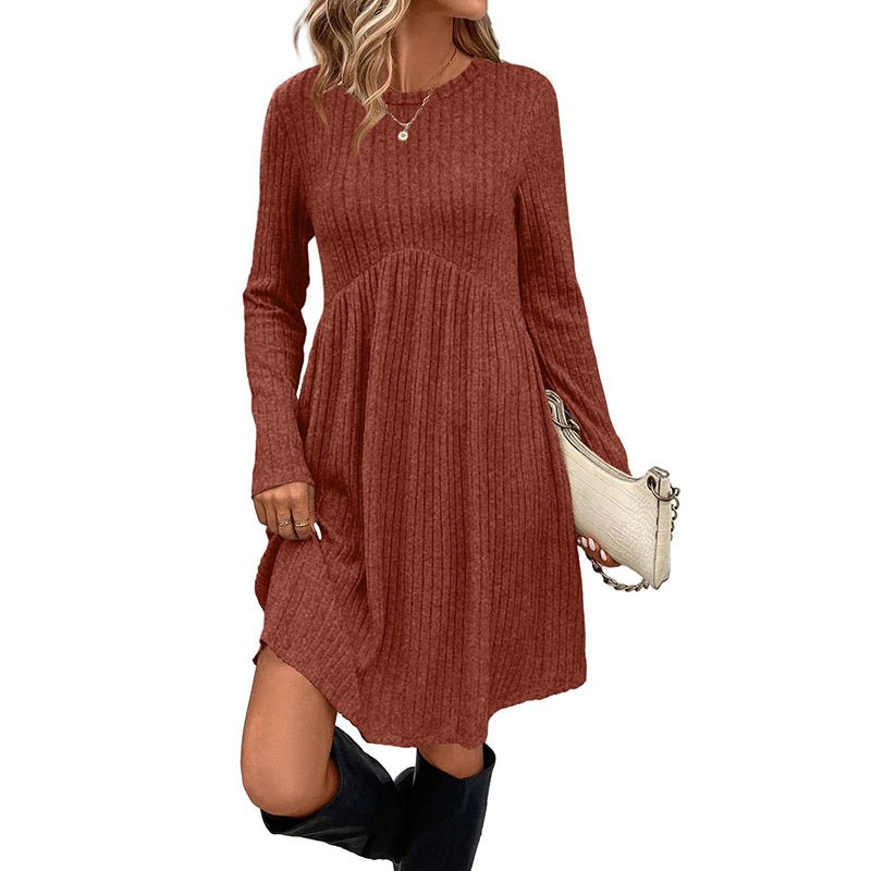 Long Sleeve Knit Dress – Minimal Elegance | The Simple Co – Practical cottage, minimalist style, quiet luxury aesthetic, modern essential – The Simple Co.