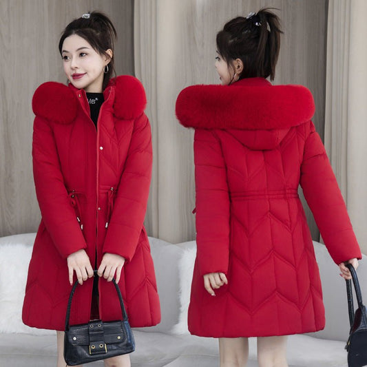 Mid - length Fur Collar Cotton Jacket – Minimal Elegance | The Simple Co – Practical cottage, minimalist style, quiet luxury aesthetic, modern essential – The Simple Co.