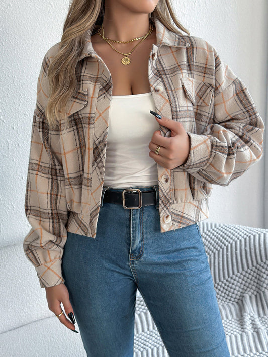 Minimal Plaid Woolen Jacket – Minimal Elegance | The Simple Co – Practical cottage, minimalist style, quiet luxury aesthetic, modern essential – The Simple Co.