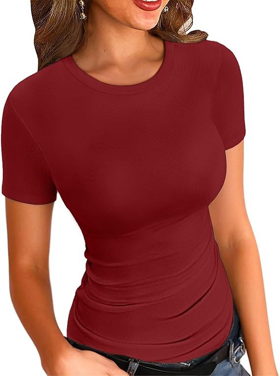 New Womens Long - Sleeve Stretch Crewneck Ribbed T-Shirt – Versatile Spring/Summer | The Simple Co. – Apparel & Accessories > Clothing > Shirt, minimalist style, quiet luxury aesthetic, modern essential – The Simple Co.