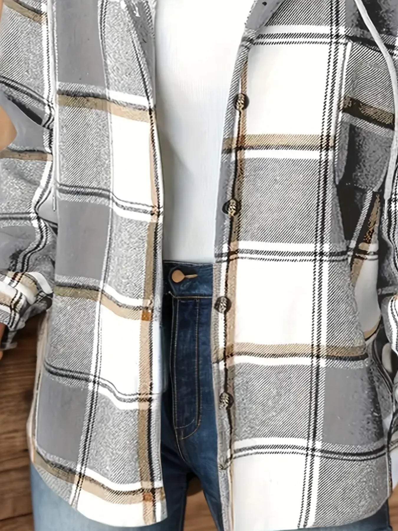 Plaid Hooded Jacket – Minimal Elegance | The Simple Co – Practical cottage, minimalist style, quiet luxury aesthetic, modern essential – The Simple Co.