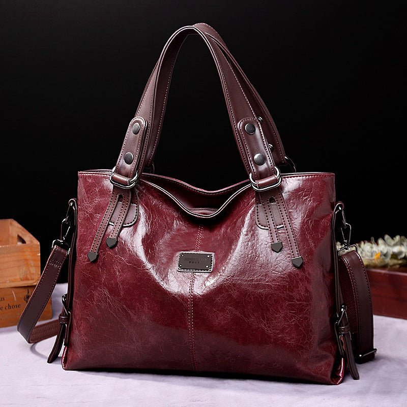 Retro Fashion Tote Casual Soft Leather – Minimal Elegance | The Simple Co – Practical cottage, minimalist style, quiet luxury aesthetic, modern essential – The Simple Co.