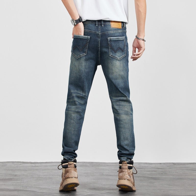 Retro Yellow - Clay Blue Versatile Straight - Cut Casual Long Pants – Minimal Elegance | The Simple Co – Bottoms, minimalist style, quiet luxury aesthetic, modern essential – The Simple Co.