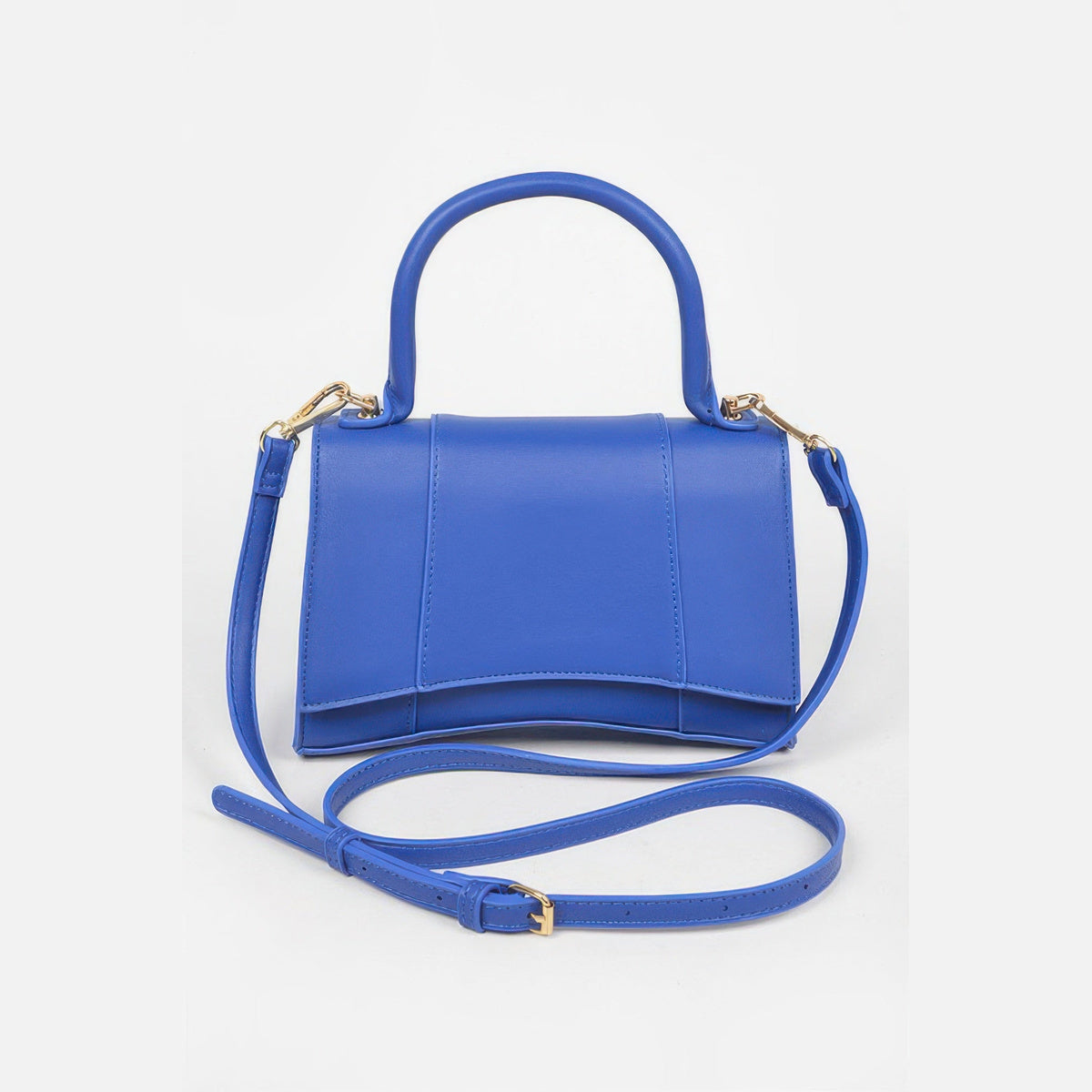 Structured Top Handle Bag in cobalt, front view