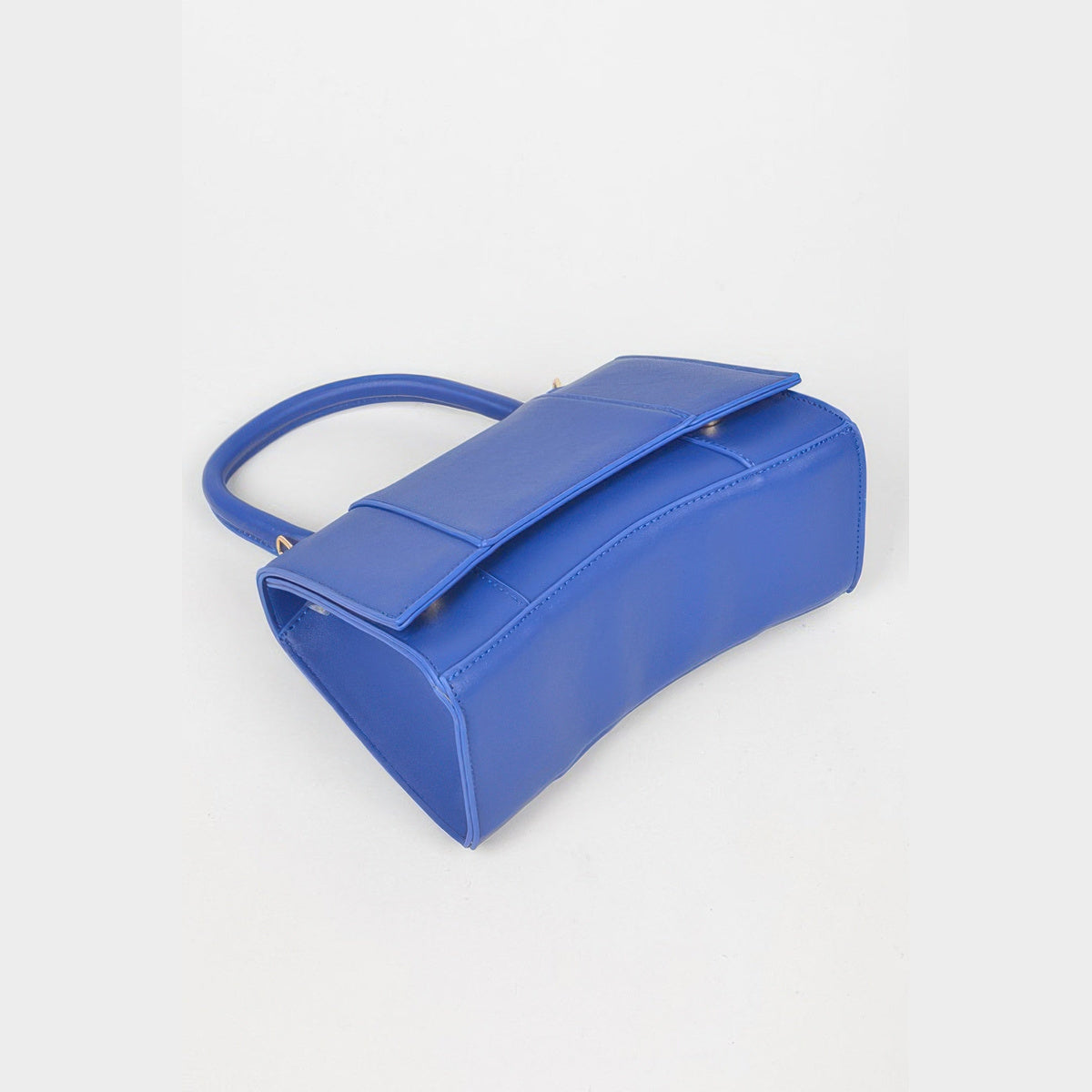 Structured Top Handle Bag in cobalt, base detail
