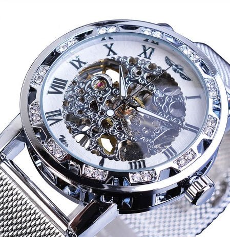 WINNER hollow diamond men's semi - automatic mechanical – Minimal Elegance | The Simple Co – Practical cottage, minimalist style, quiet luxury aesthetic, modern essential – The Simple Co.