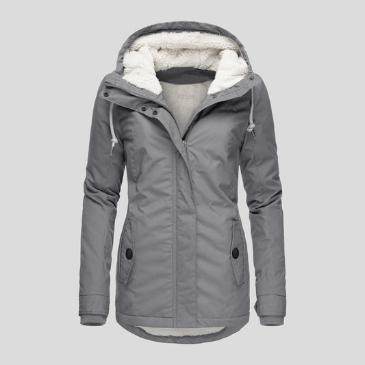 Winter Hooded Jacket Solid Color Warm – Minimal Elegance | The Simple Co – Practical cottage, minimalist style, quiet luxury aesthetic, modern essential – The Simple Co.