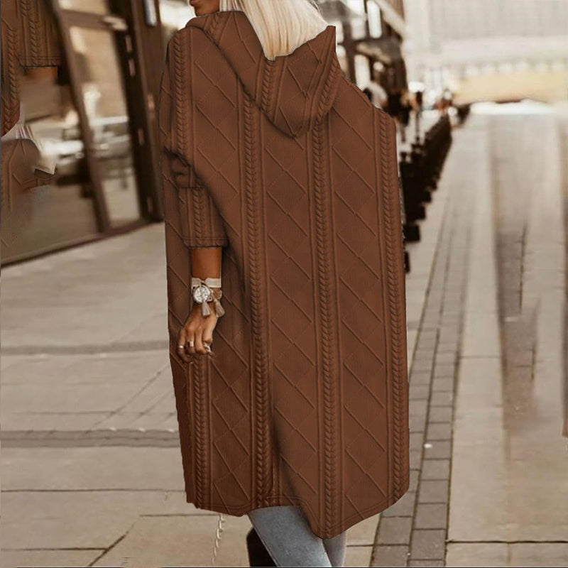 Women's Minimal Textured Hooded Jacket