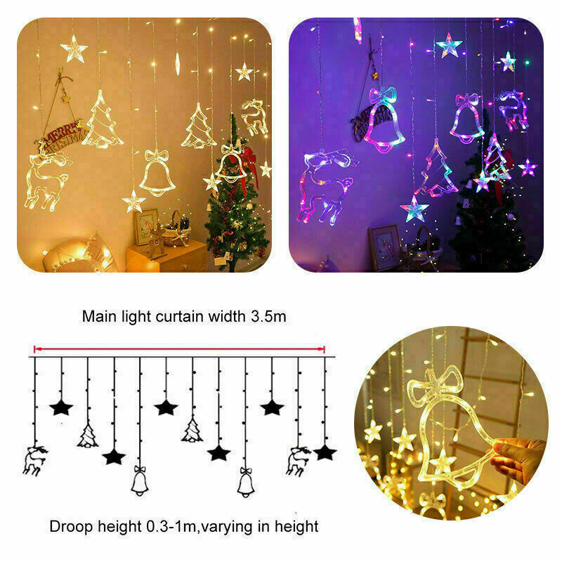 LED Fairy String Curtain Lights Star
