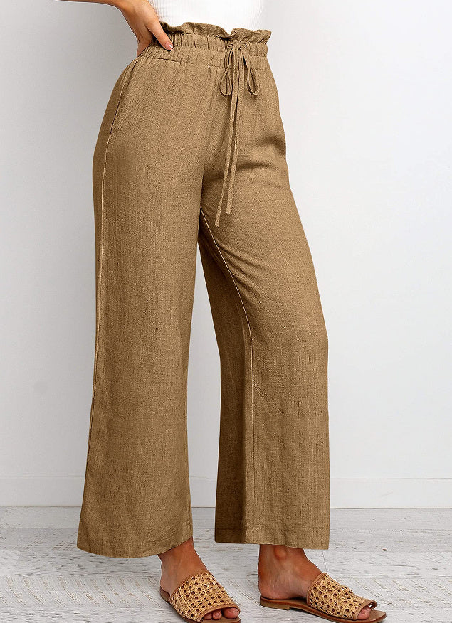 Elastic Waist Wide Leg Pants