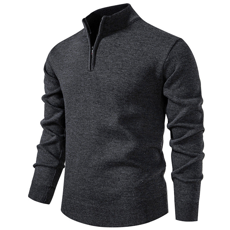 Men's Slim Fit Half-Zip Knitwear Top - Long Sleeve Cardigan