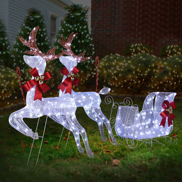 Lighted Reindeer Sleigh Set 270 LED