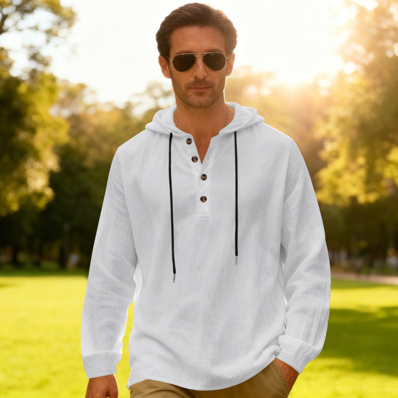 Men's Breathable Hooded Long-Sleeve Beach Shirt