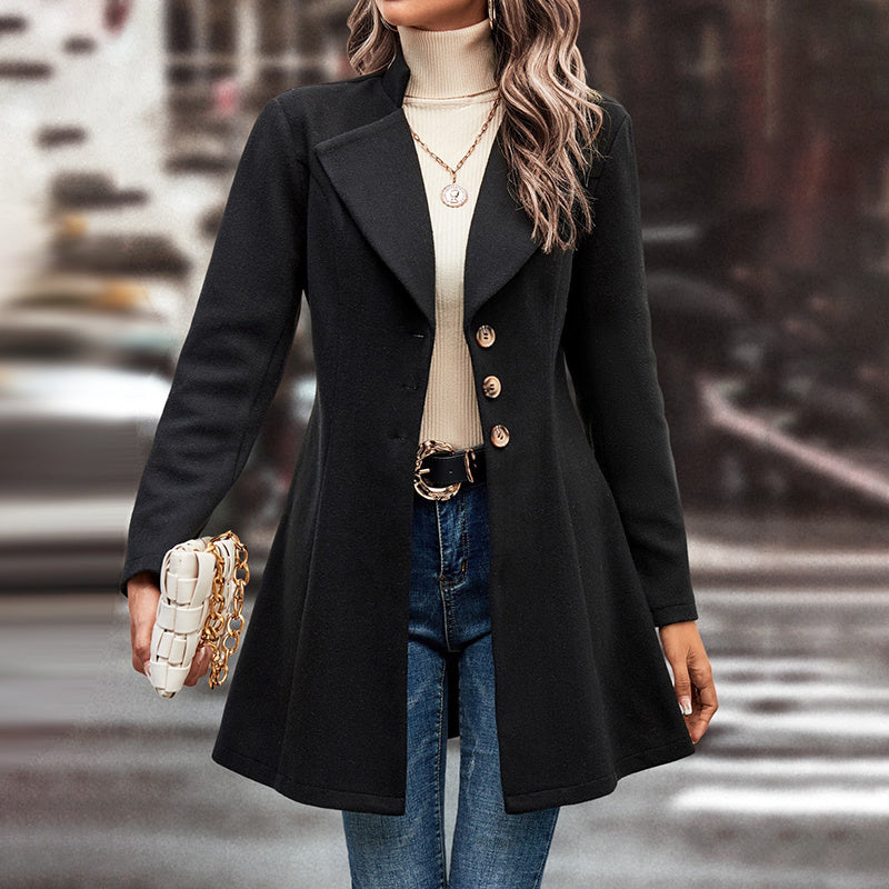 Women's Winter Overcoat Lapel Collar Single