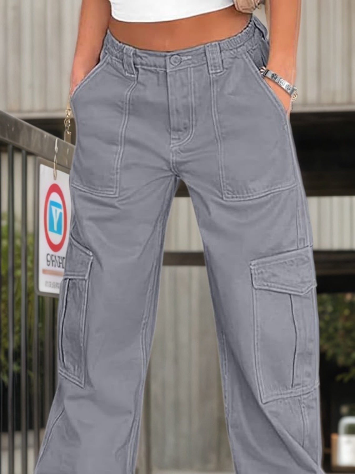 High Waisted Cargo Pants