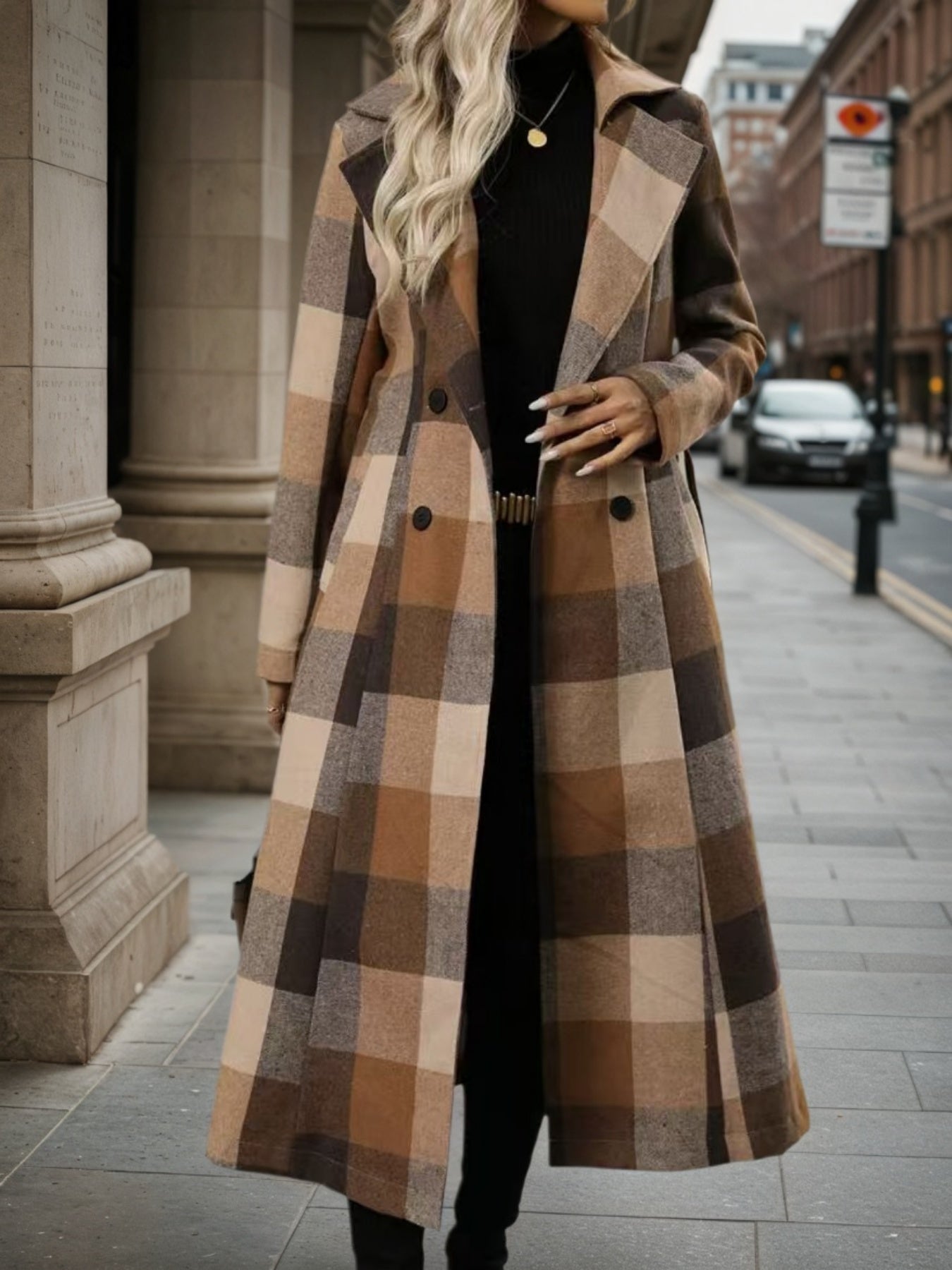 Women's Woolen Double-Breasted Coat - 2026 Winter Collection Long Outerwear