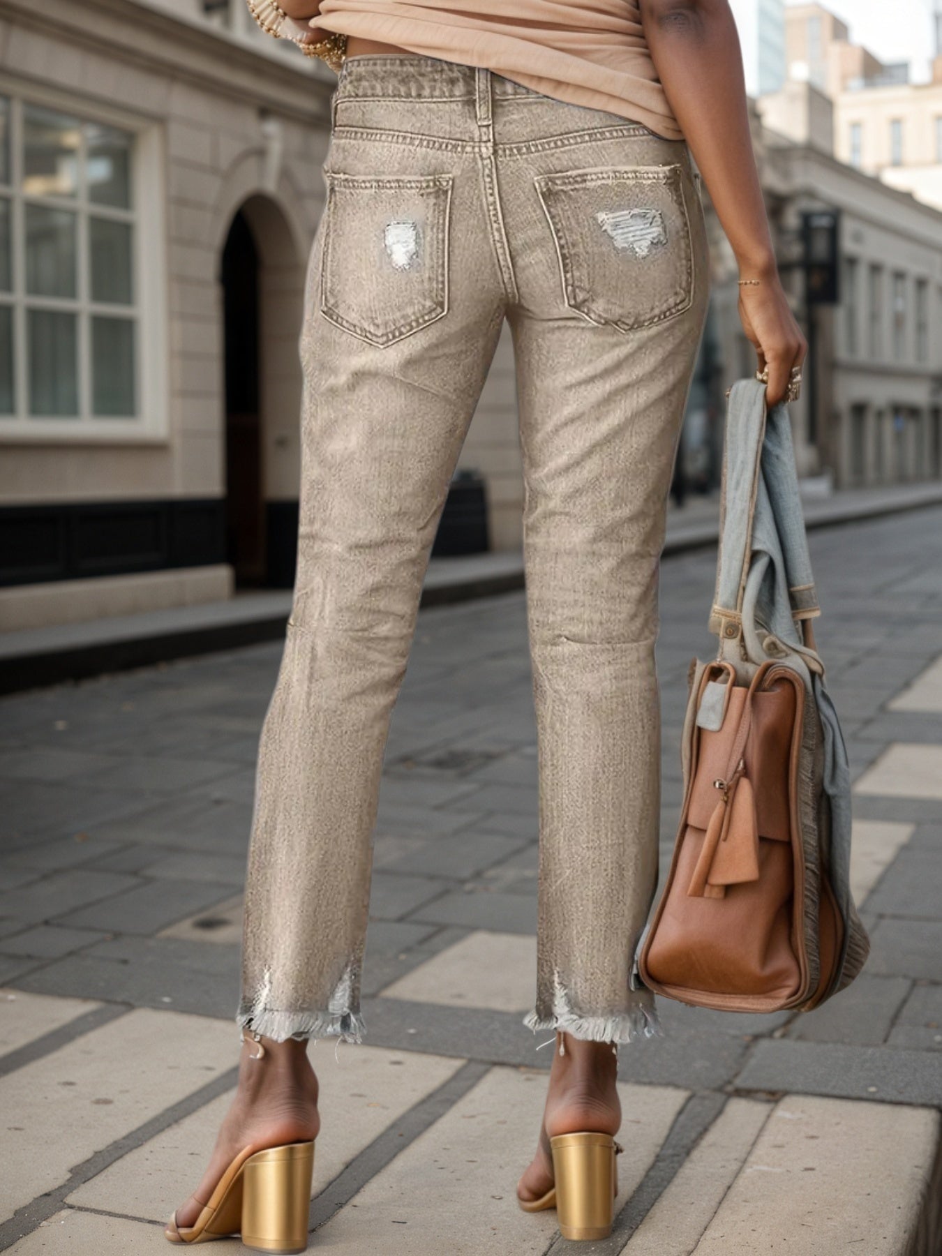 Ripped Straight Jeans