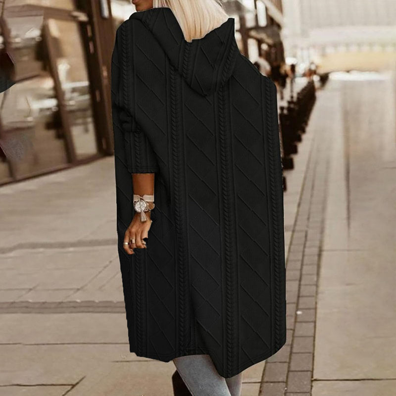 Women's Minimal Textured Hooded Jacket