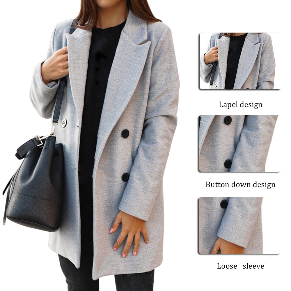Women's Minimal Long Woolen Coat