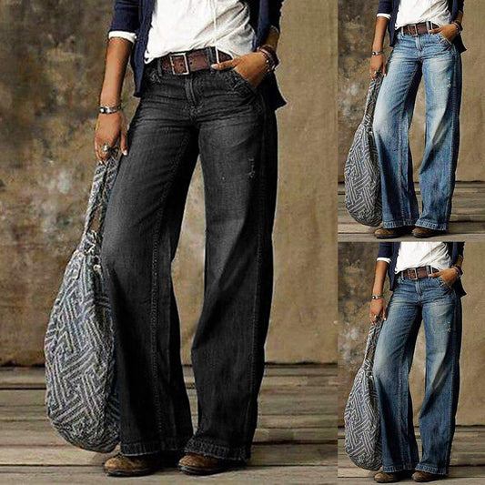 Pocket Casual Straight-Leg Jeans
